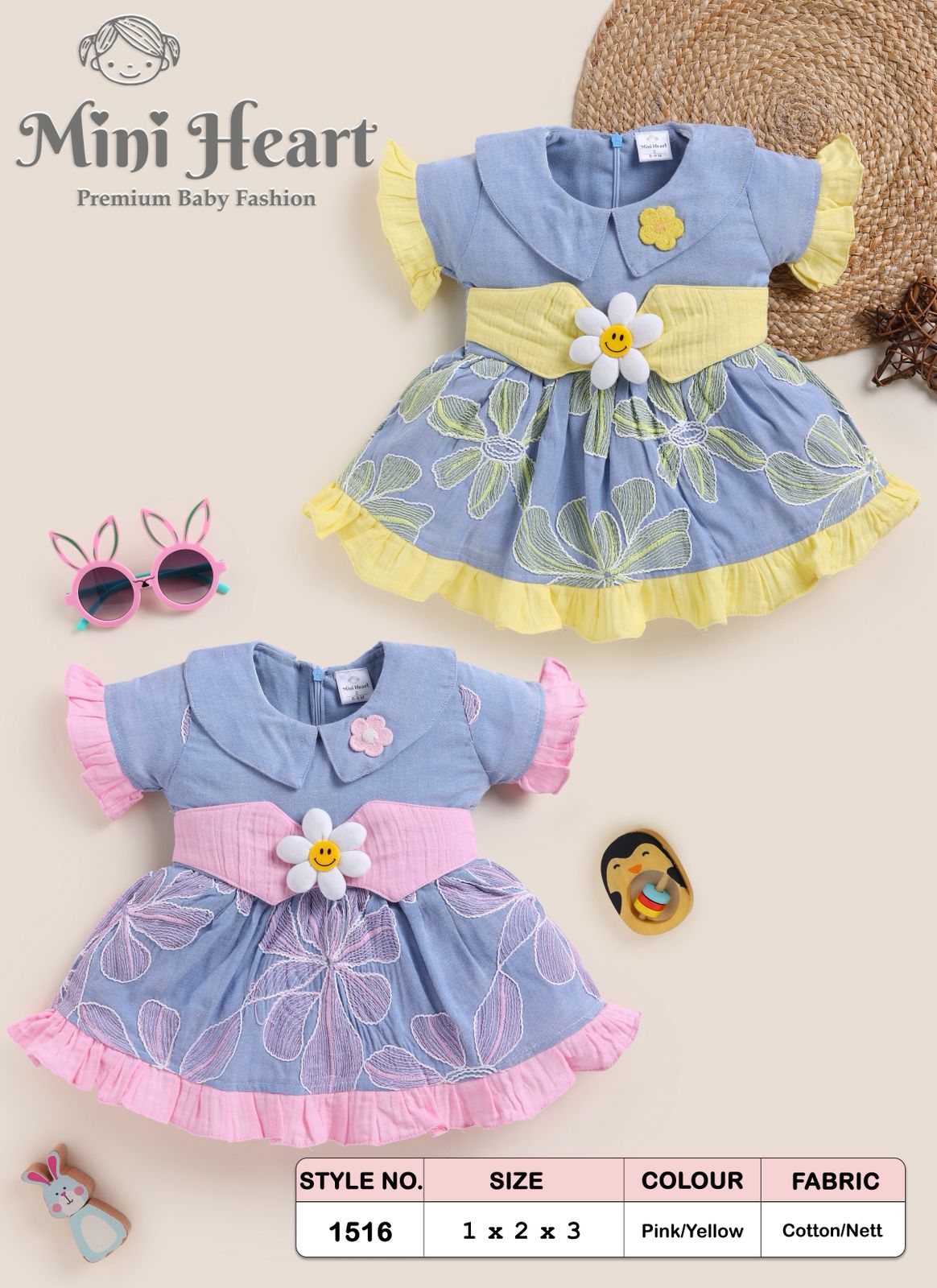 New Born Baby Girl Premium Mul Cotton Frock | 6 Months to 18 Months | Soft Cotton Baby Dress | βΉ495 Only D3