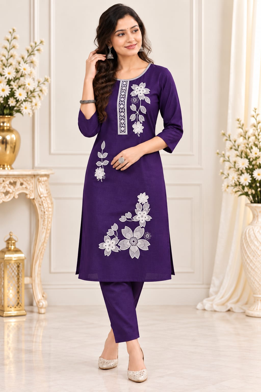 Heavy Vertican Fabric Floral Co-ord Set | Latest Floral Collection