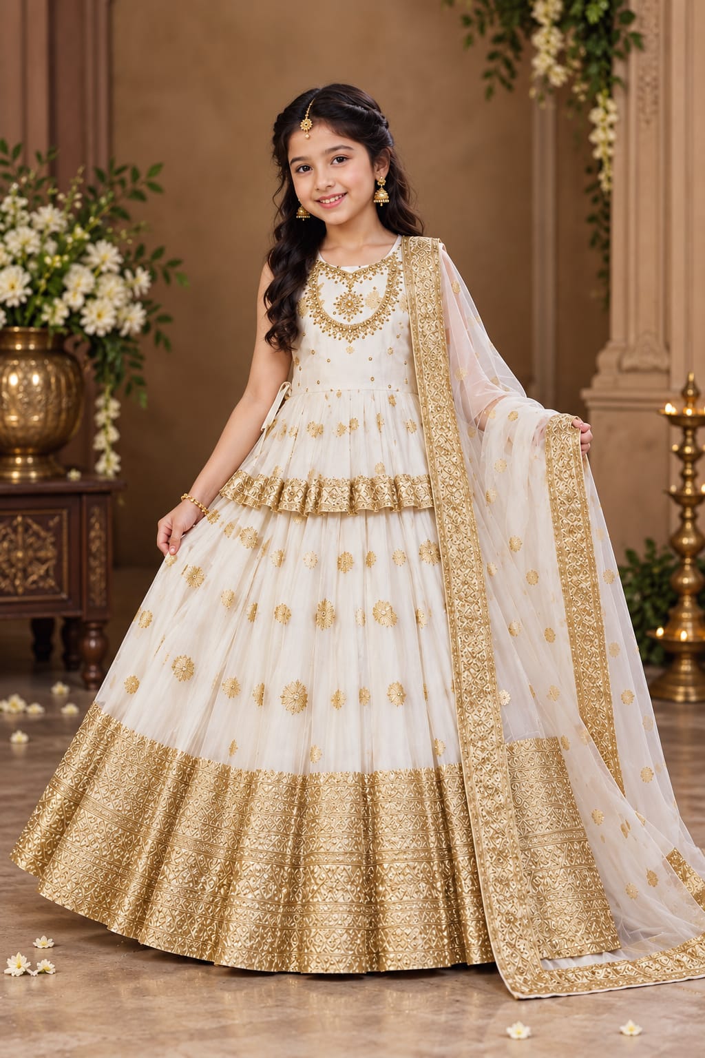 TISSUE PATTU EMBROIDERY TRADITIONAL FROCK