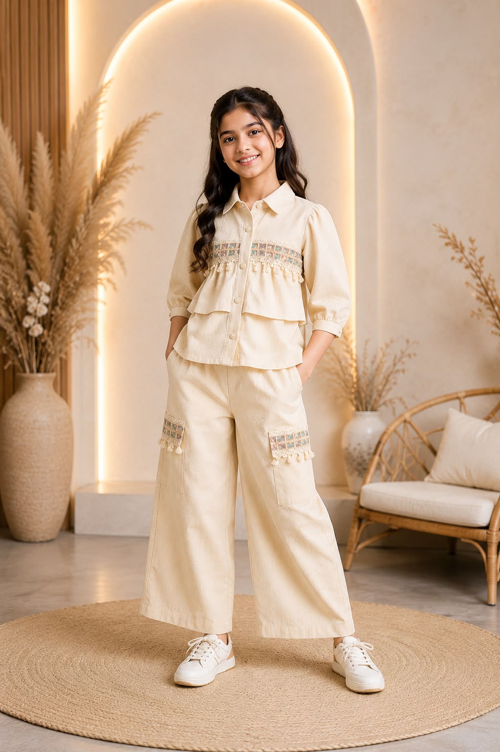 Girls Premium Cotton Co-Ord Set | Korean Western Style Outfit | Free Shipping 🚛 | 3-8 Years