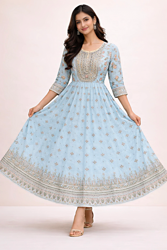 Heavy Gheera | Mul Cotton Frock