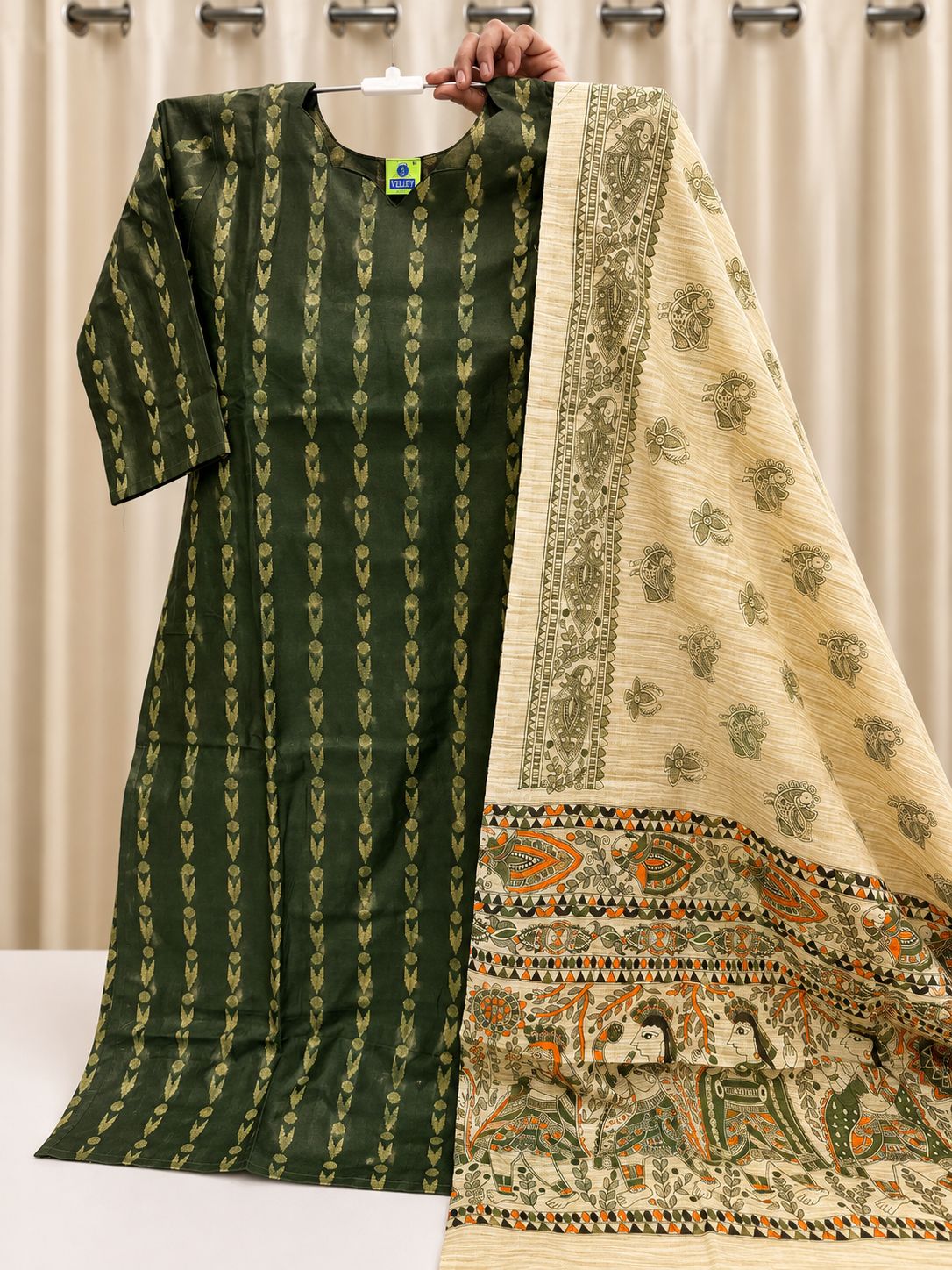 Handloom 3-Piece Suit Set with Functional Pocket & Art Kalamkari Dupatta @ ₹950/- | Free Shipping| Arrows