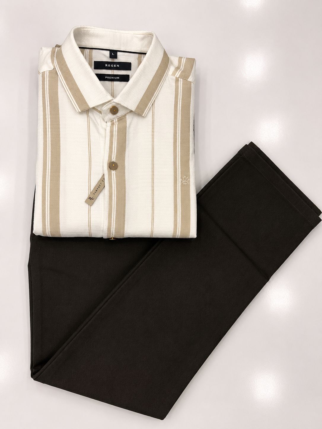 Men’s Abstract Vertical Stirpes Print Shirt & Trouser Combo Set | 1300/- (Sizes M–XXL)