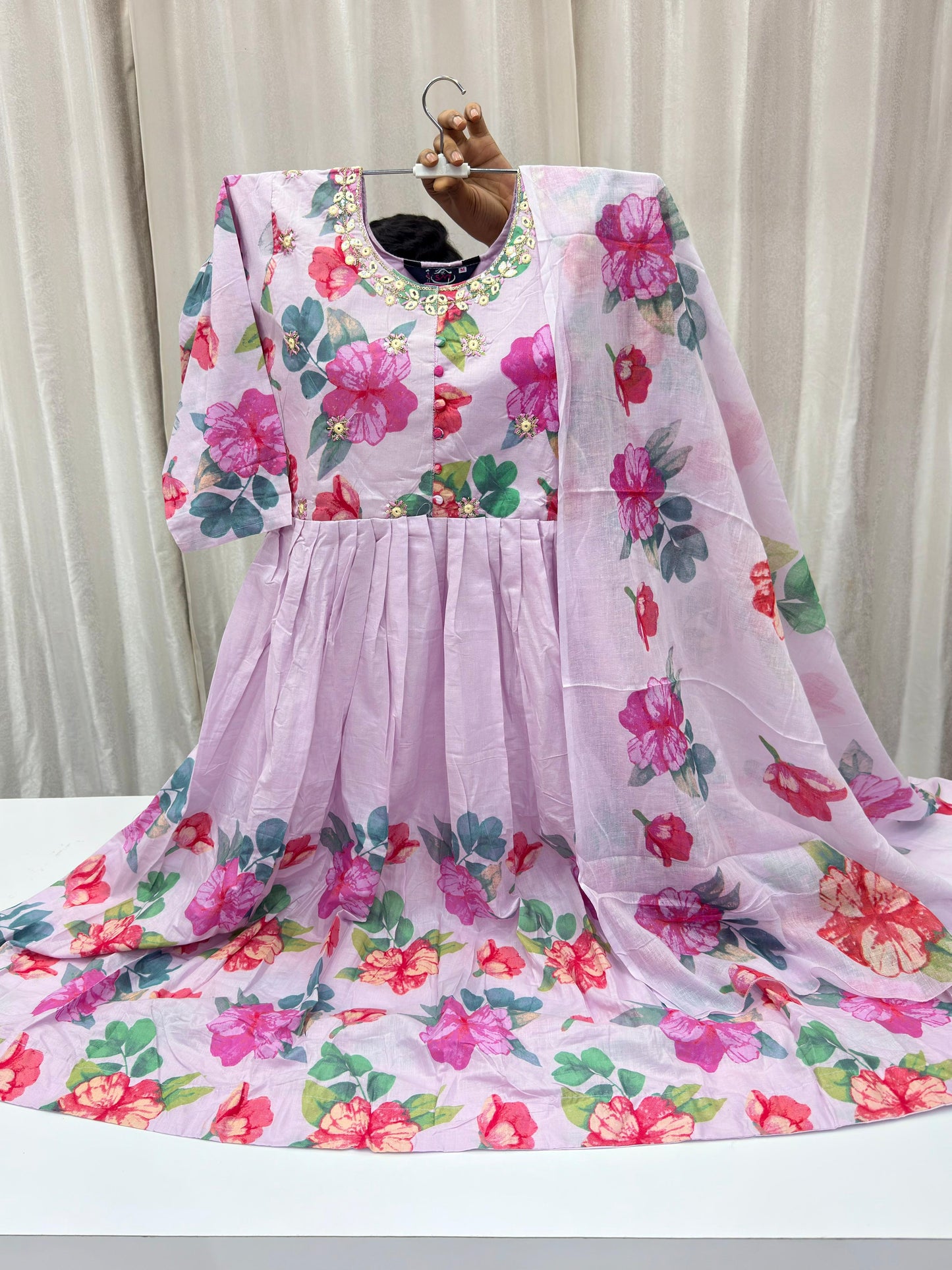 Floral Mul Cotton 3-Piece Suit Set