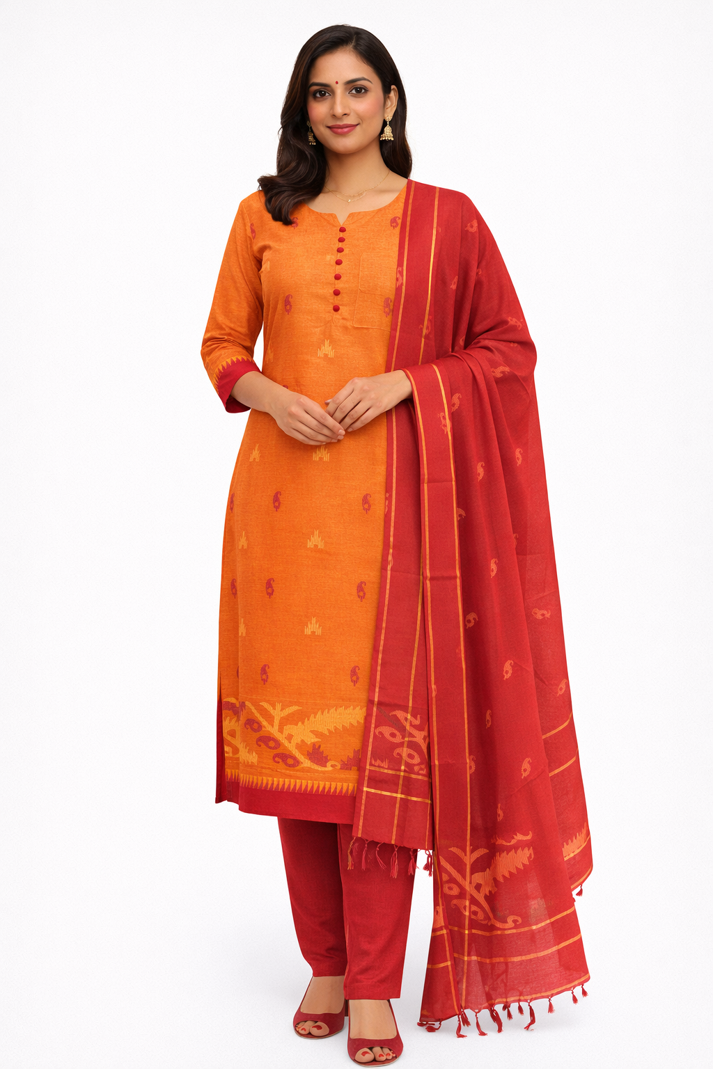 🌿 Handloom Pure Mangalagiri Cotton 3-Piece Set (Copy)