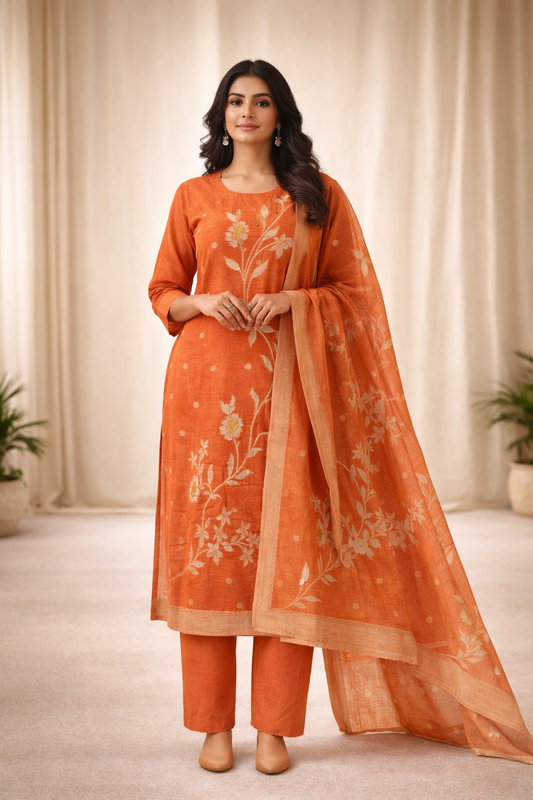 Elegant Pattu 3-Piece Set 🌟