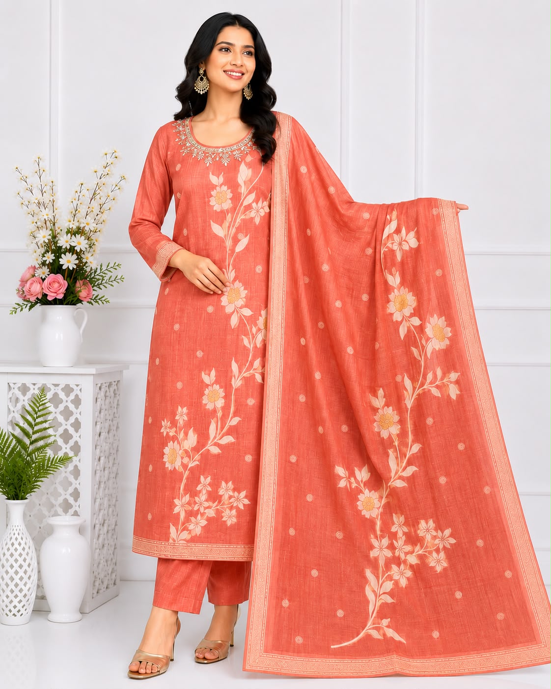 Women's Jamdhani 3-Piece Kurta Set with Dupatta | M-5XL | ₹999 | Free Shipping