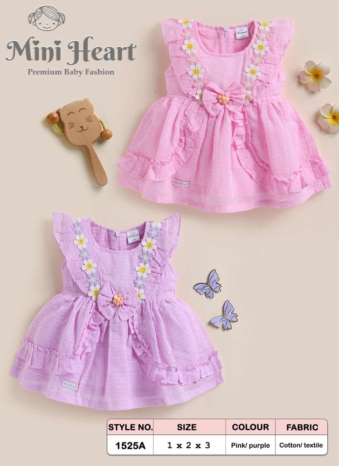 New Born Baby Girl Premium Mul Cotton Frock | 6 Months to 18 Months | Soft Cotton Baby Dress | ₹495 Only D6 (Copy 2)