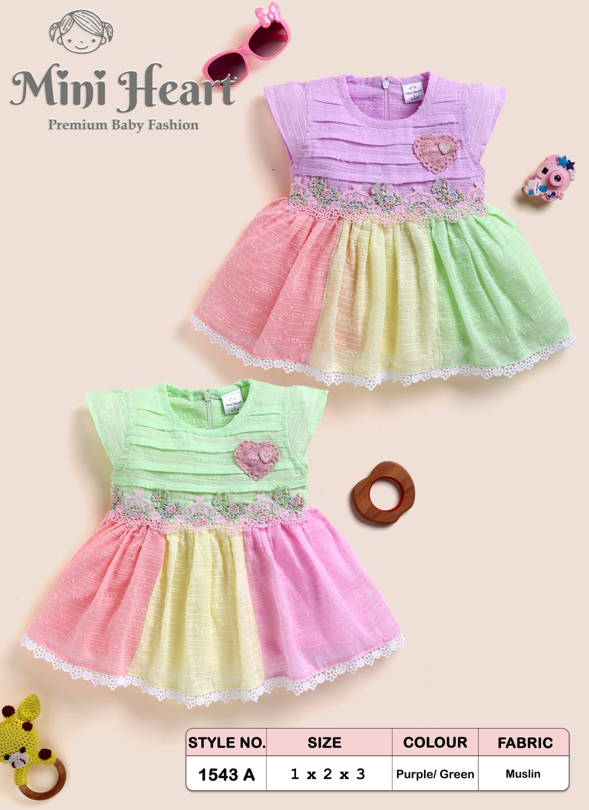 New Born Baby Girl Premium Mul Cotton Frock | 6 Months to 18 Months | Soft Cotton Baby Dress | ₹495 Only D4(Copy)