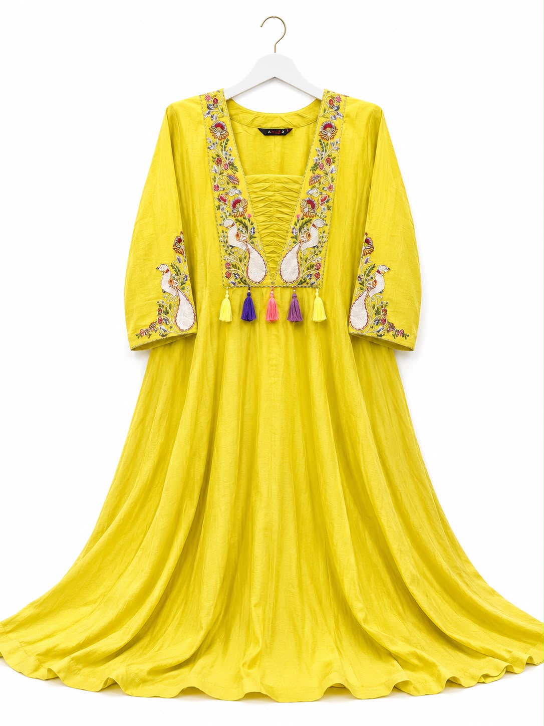 Pre Ashadam Sale ✨ | Mal Chanderi Frocks 💜 Flared Anarkali Dress
