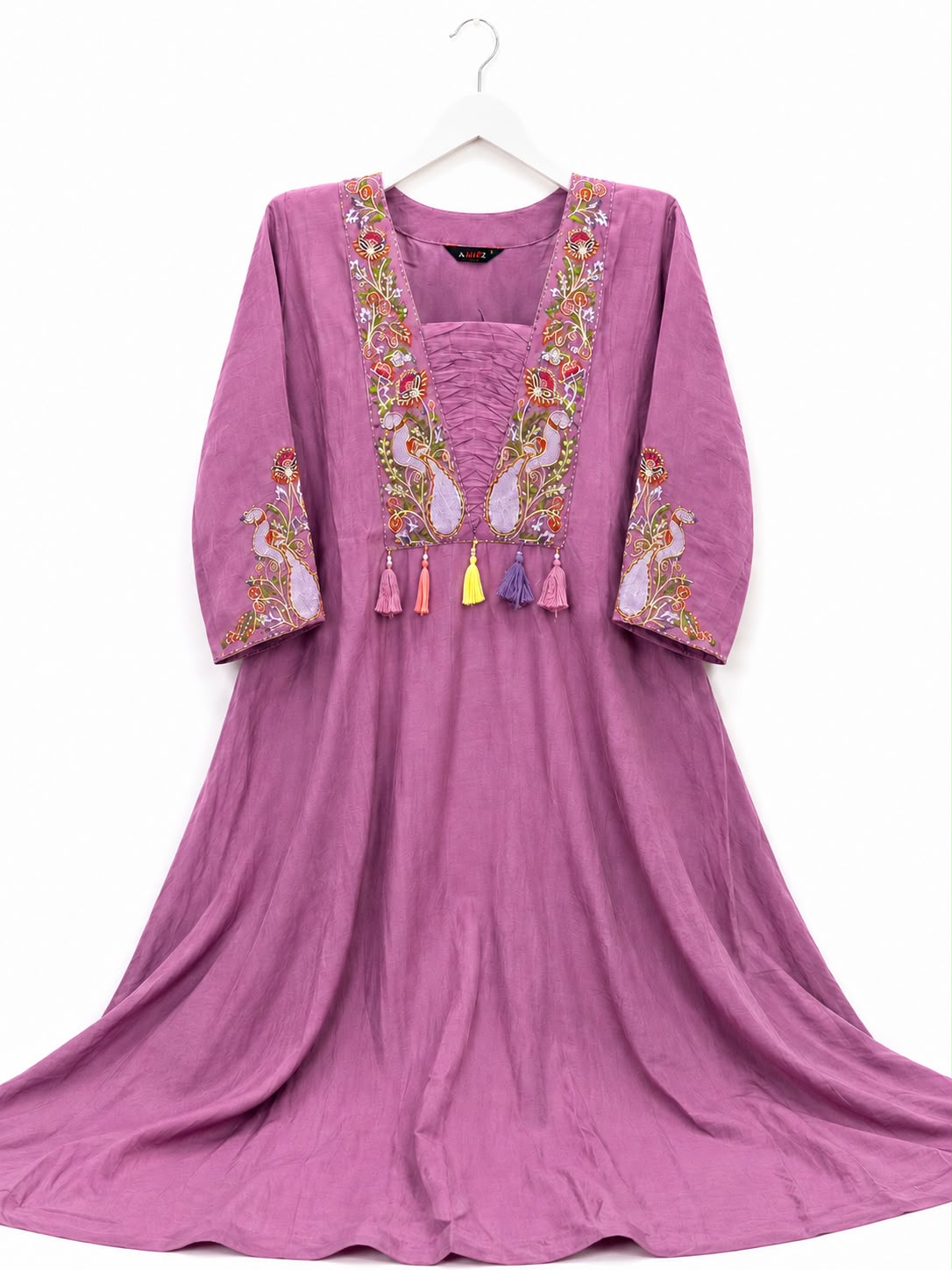 Pre Ashadam Sale ✨ | Mal Chanderi Frocks 💜 Flared Anarkali Dress