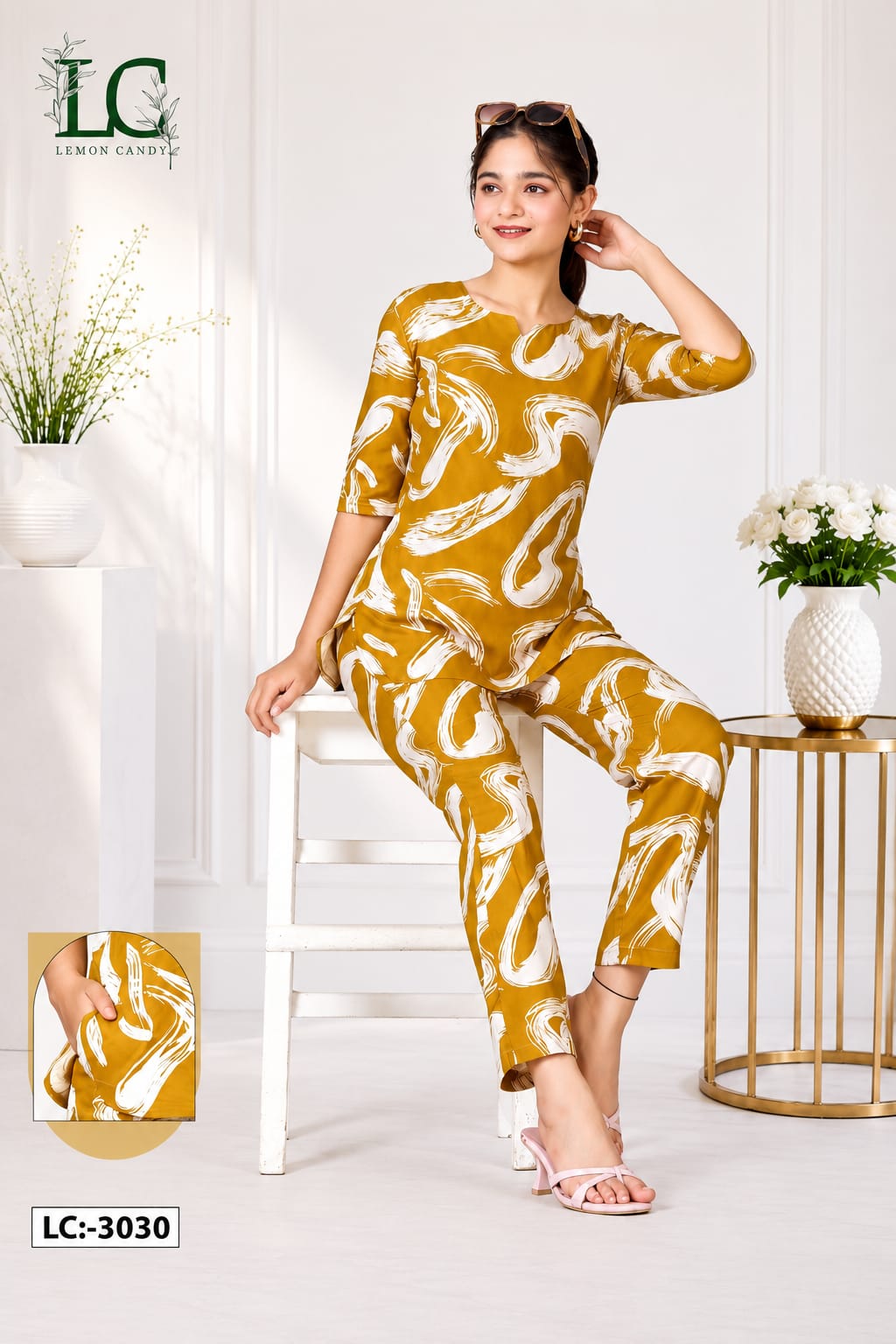 Premium Rayon Co-ord Sets For Girls | Trendy Kids Floral Top & Pant Set - Like n Like Vijayawada