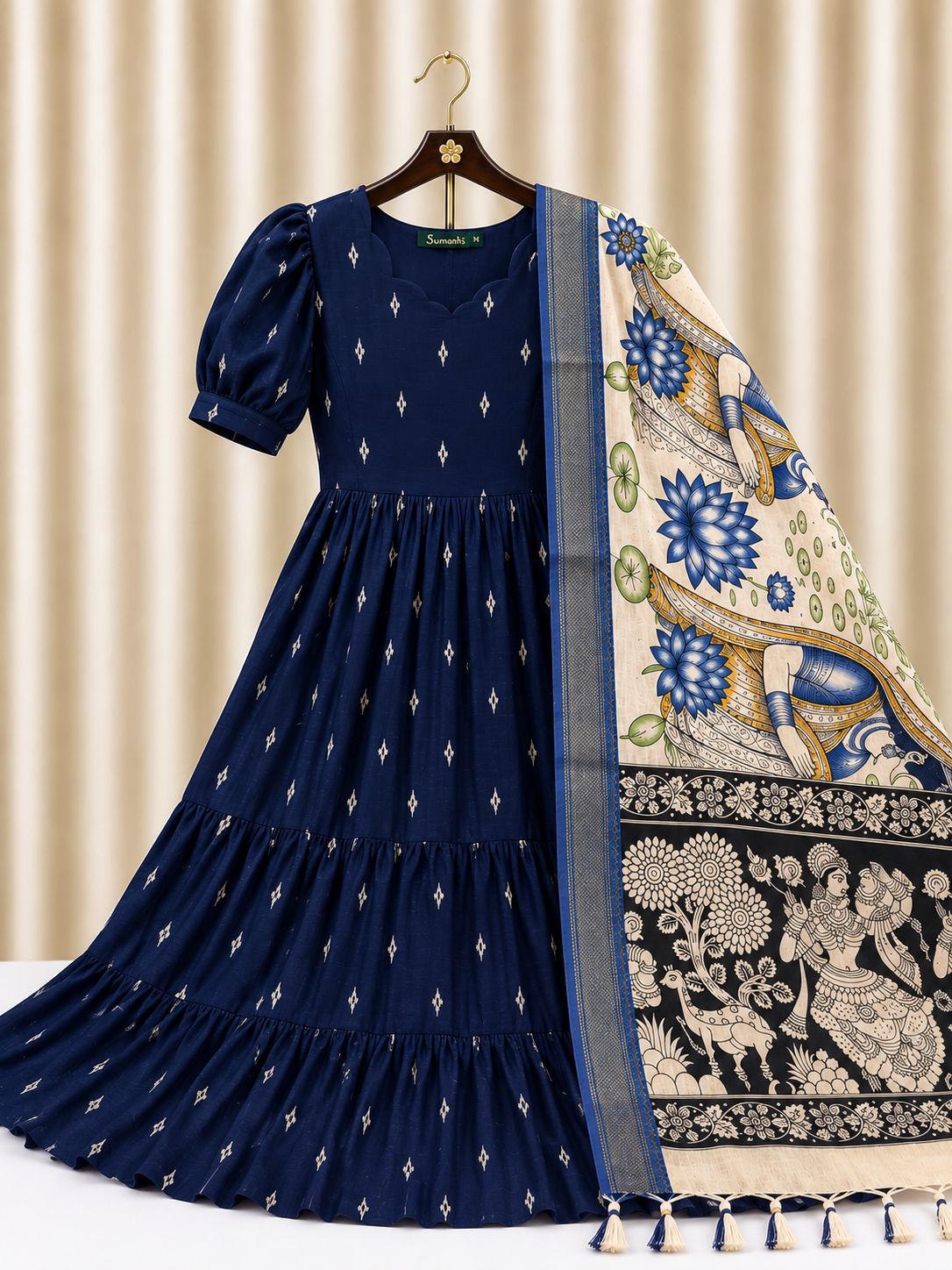 Raw silk FEEDING FROCK- 2 piece set