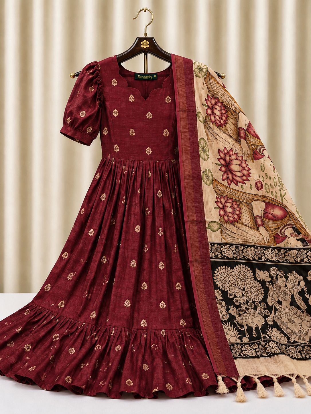 Raw silk FEEDING FROCK- 2 piece set