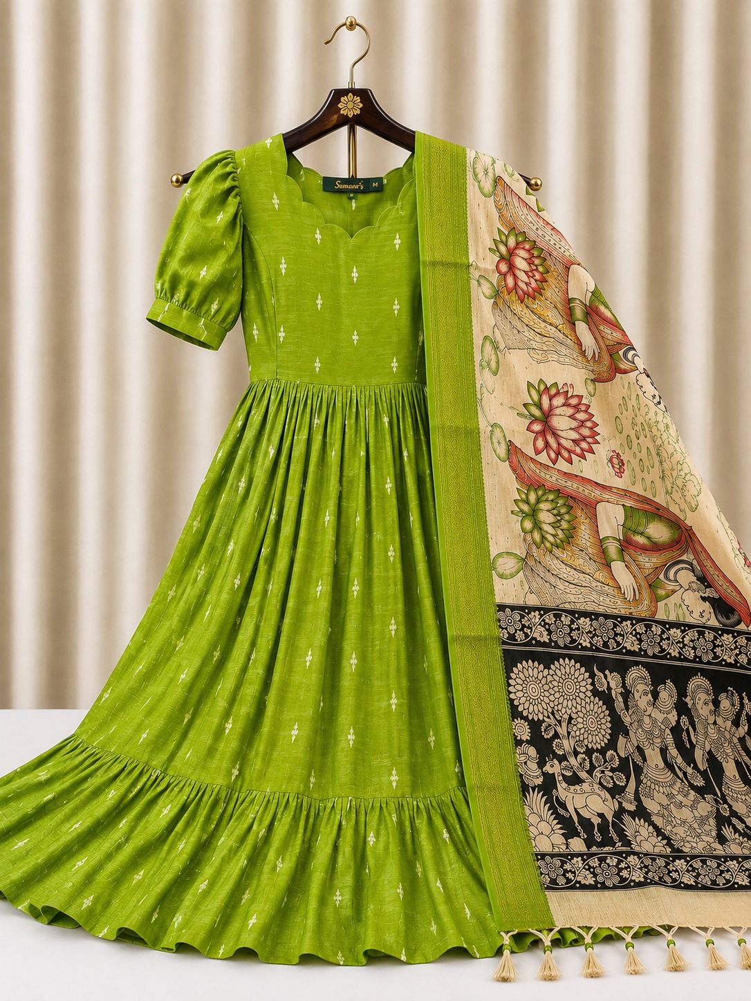 Raw silk FEEDING FROCK- 2 piece set