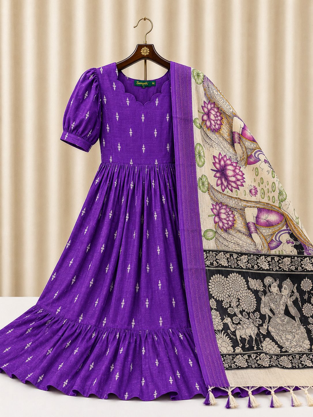 Raw silk FEEDING FROCK- 2 piece set