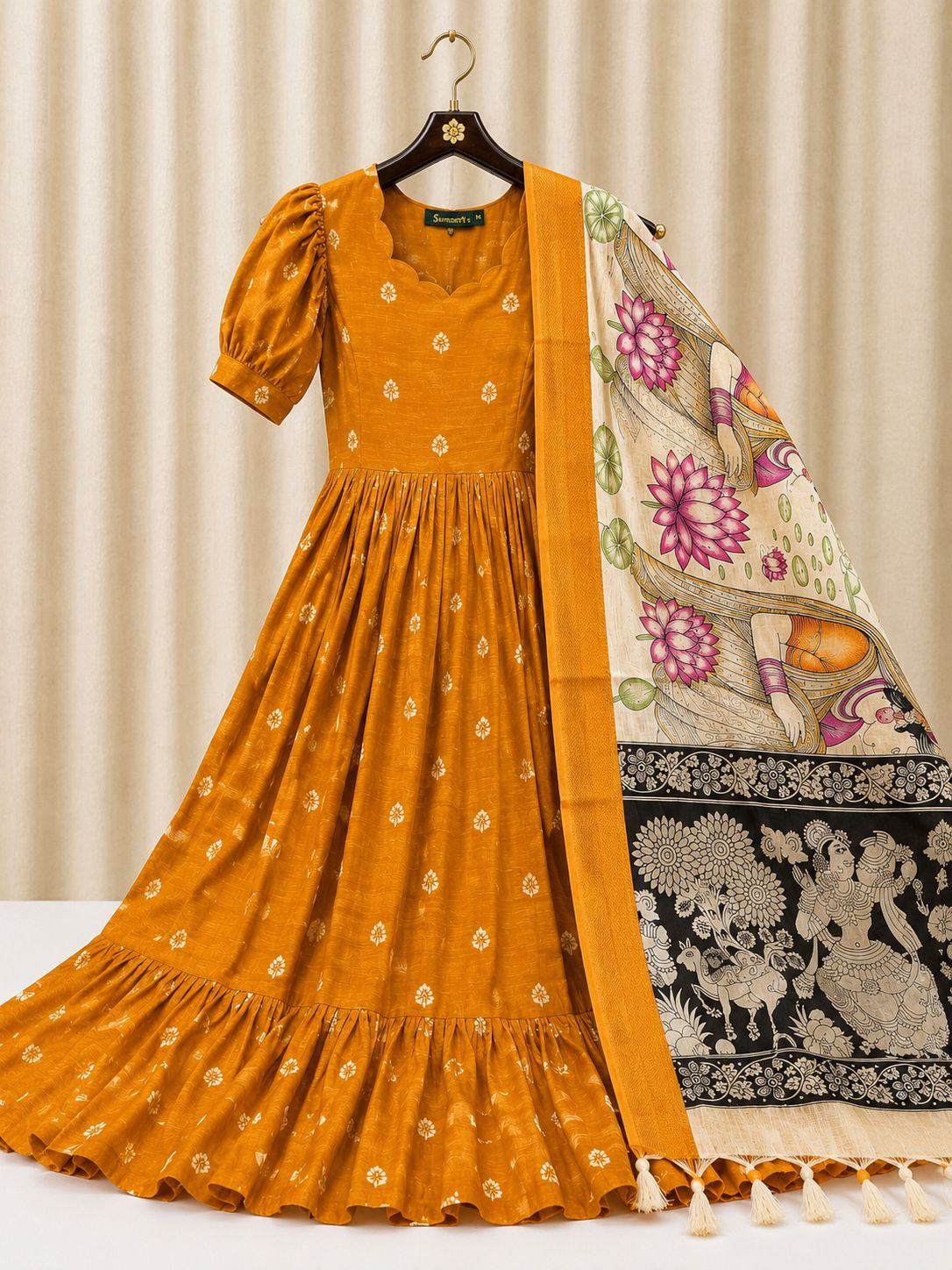 Raw silk FEEDING FROCK- 2 piece set