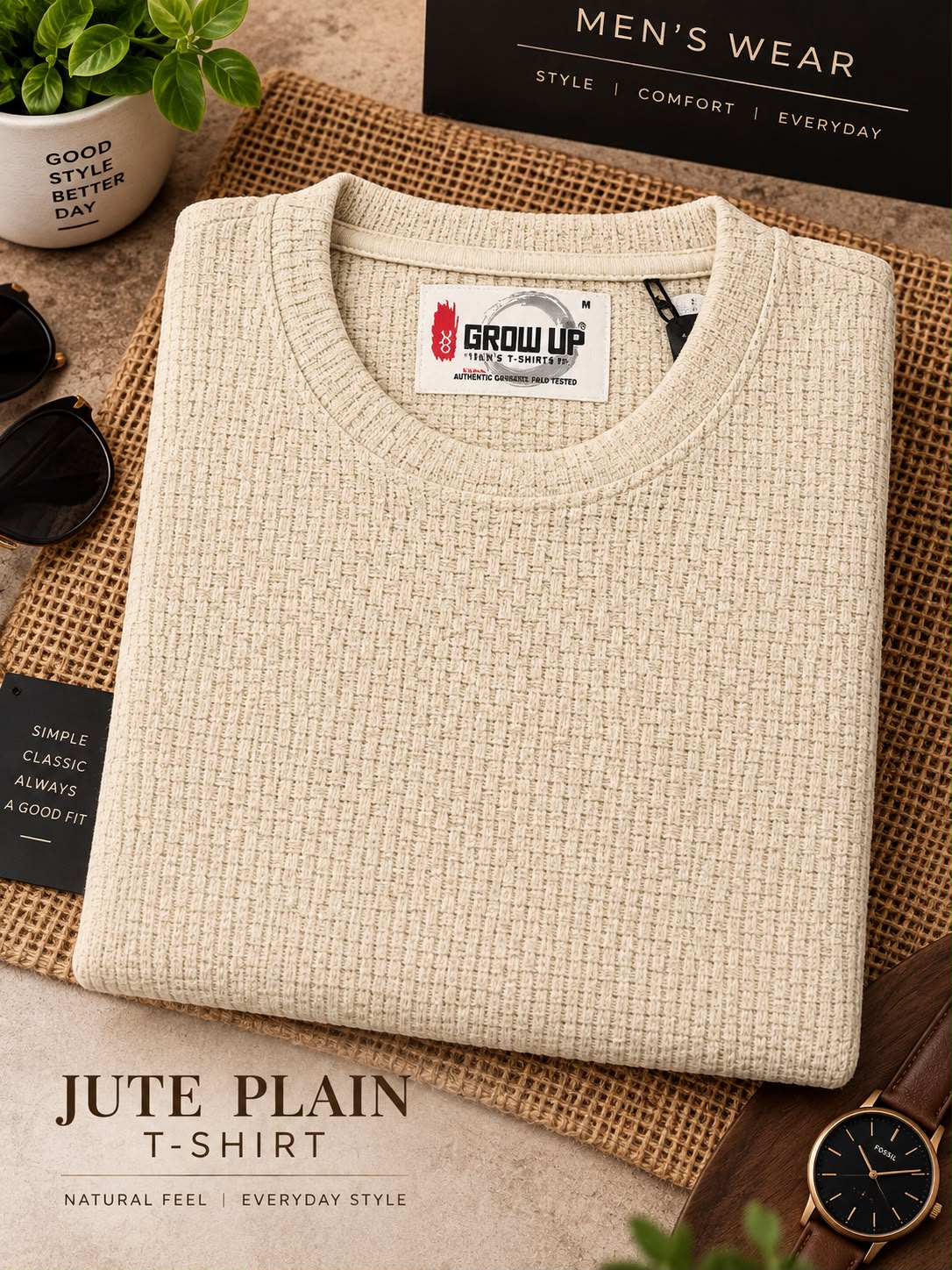 Grow Up Jute Full Sleeve T-Shirt | LIKE N LIKE Vijayawada