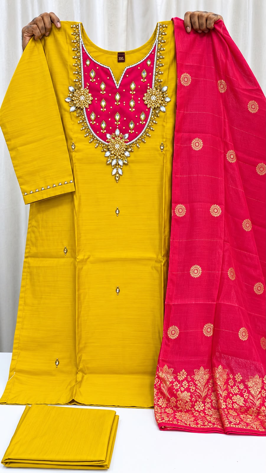 Roman Silk- kardana work  3piece set