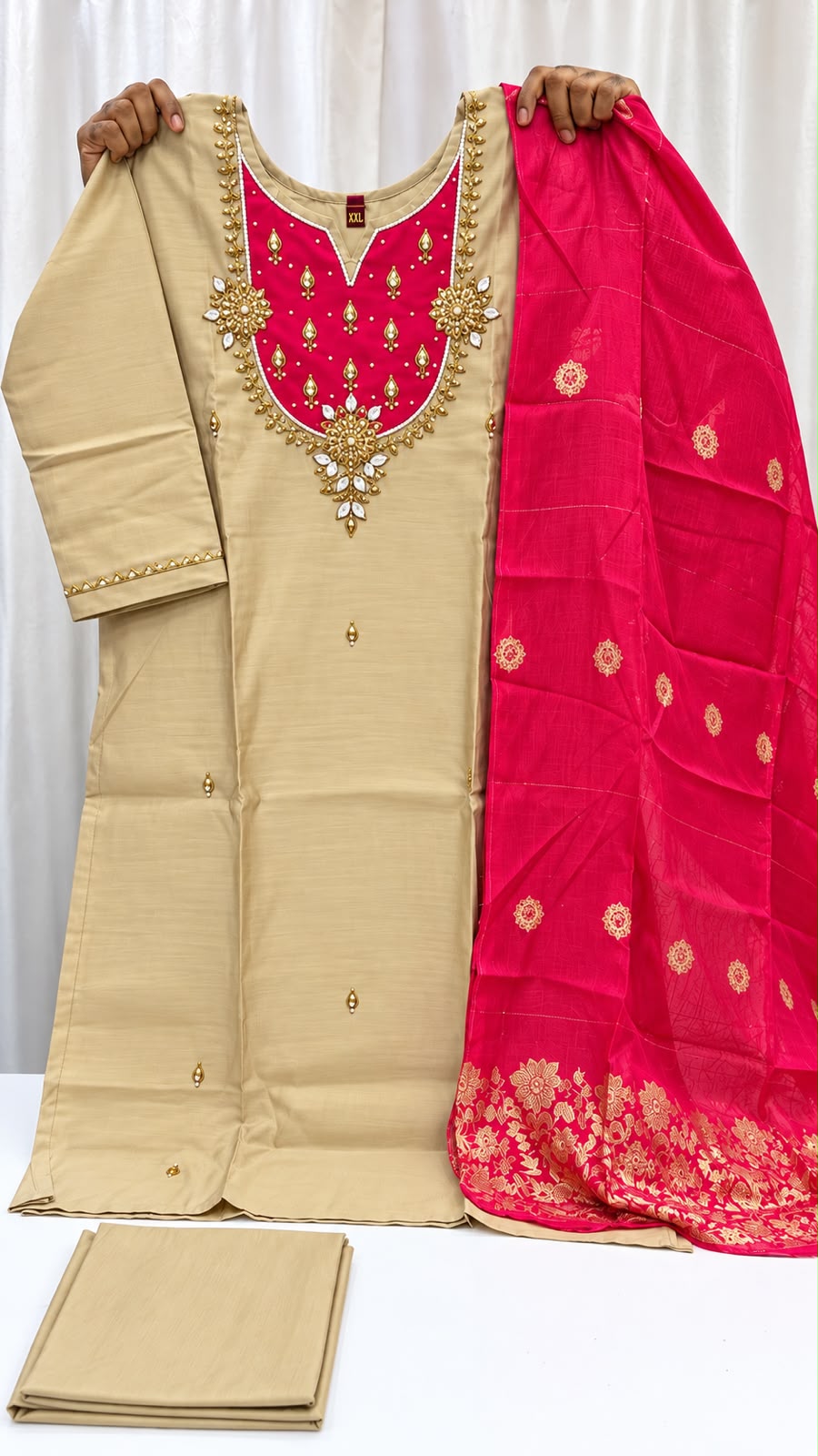 Roman Silk- kardana work  3piece set