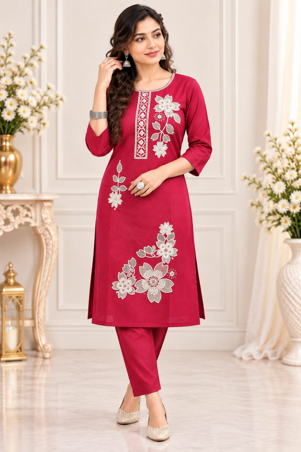 Heavy Vertican Fabric Floral Co-ord Set | Latest Floral Collection