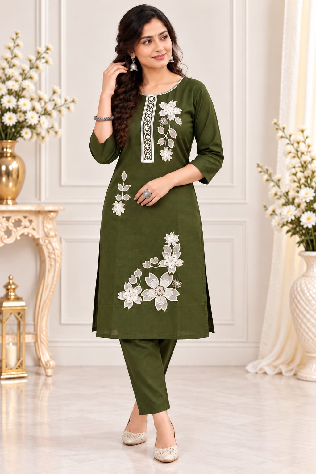 Heavy Vertican Fabric Floral Co-ord Set | Latest Floral Collection