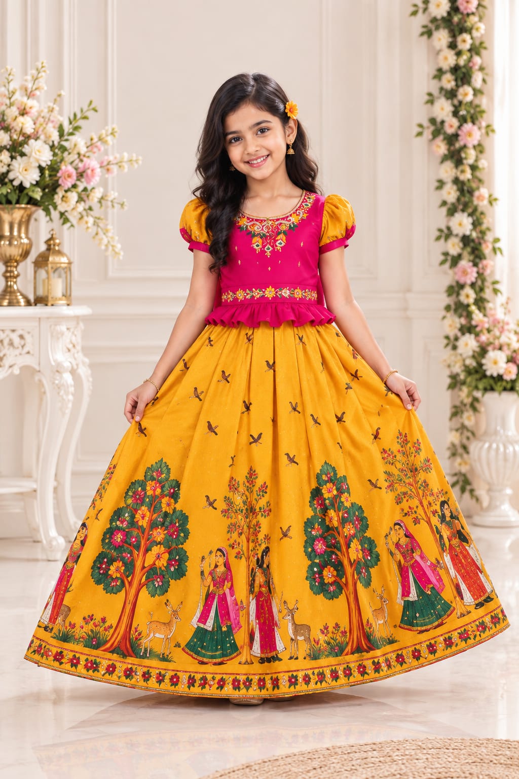 Kids Girls Traditional Partywear Lehenga Choli | Festive Ethnic Wear (Sizes 24 to 34)