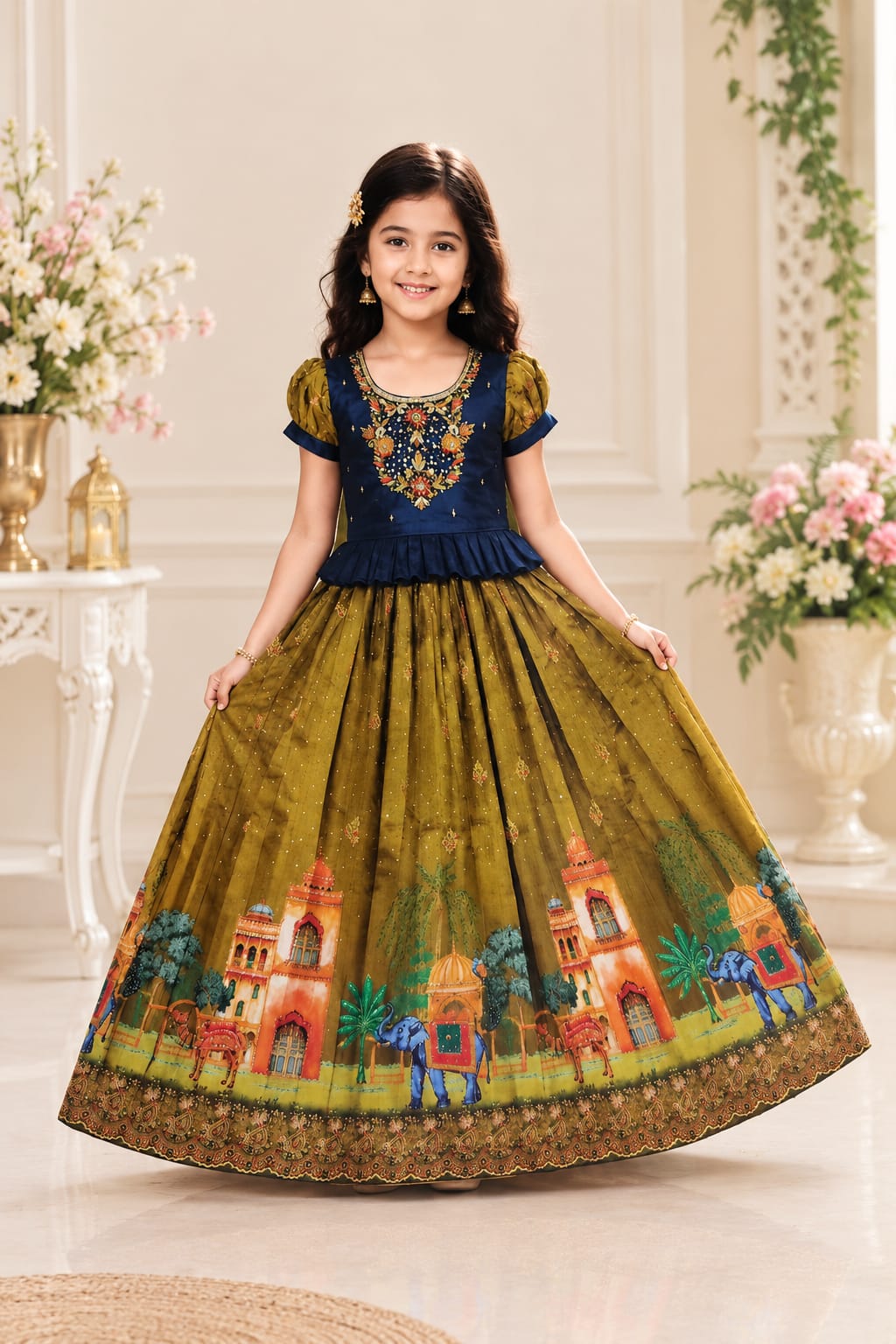Kids Girls Traditional Partywear Lehenga Choli | Festive Ethnic Wear (Sizes 24 to 34)