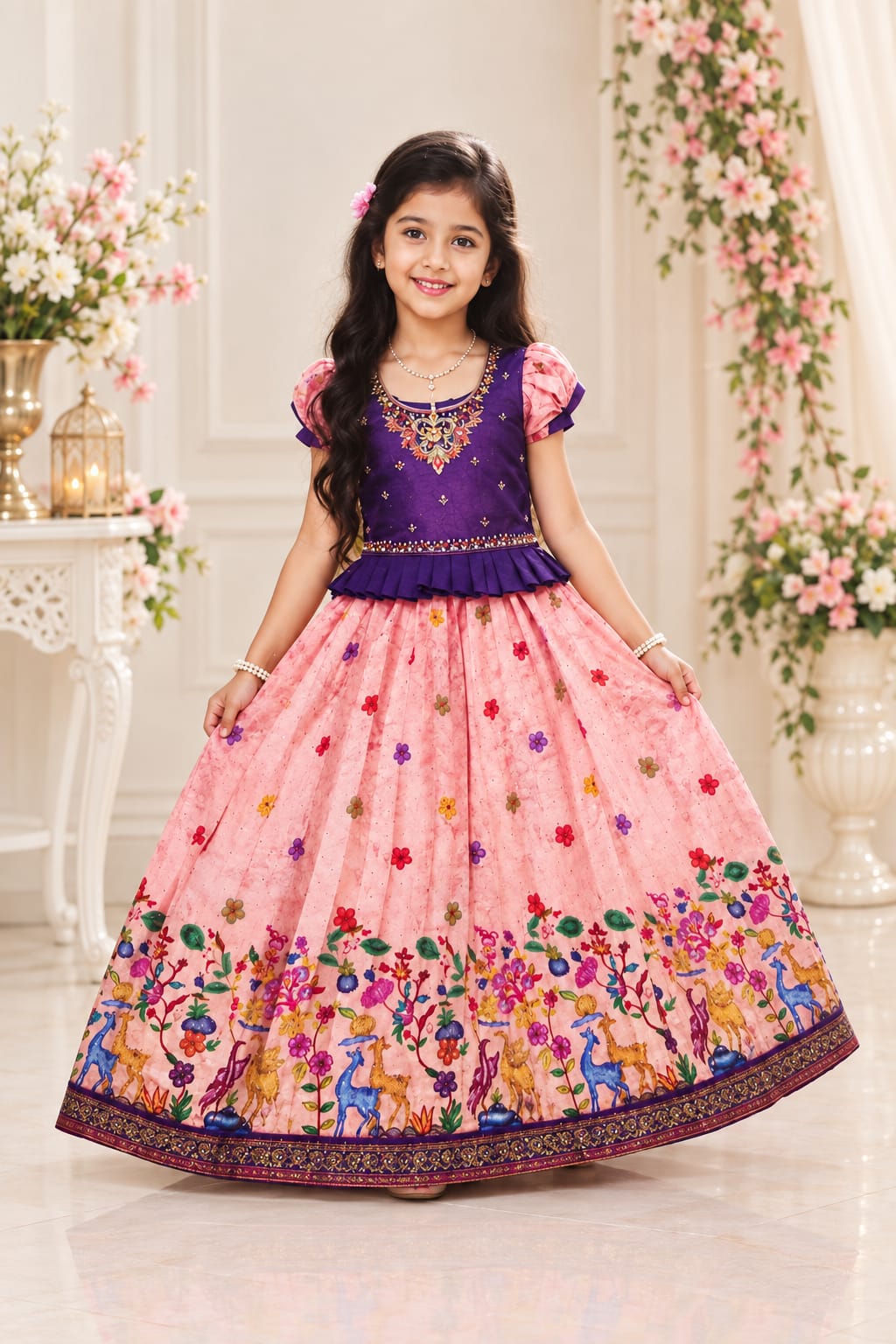 Kids Girls Traditional Partywear Lehenga Choli | Festive Ethnic Wear (Sizes 24 to 34)