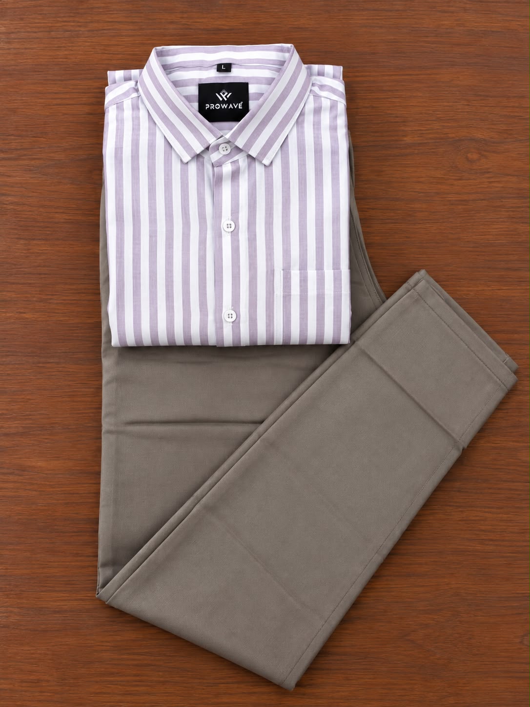 Men Pure Linen Stripes Shirt and Cotton Pant Combo Set | Casual & Party Wear