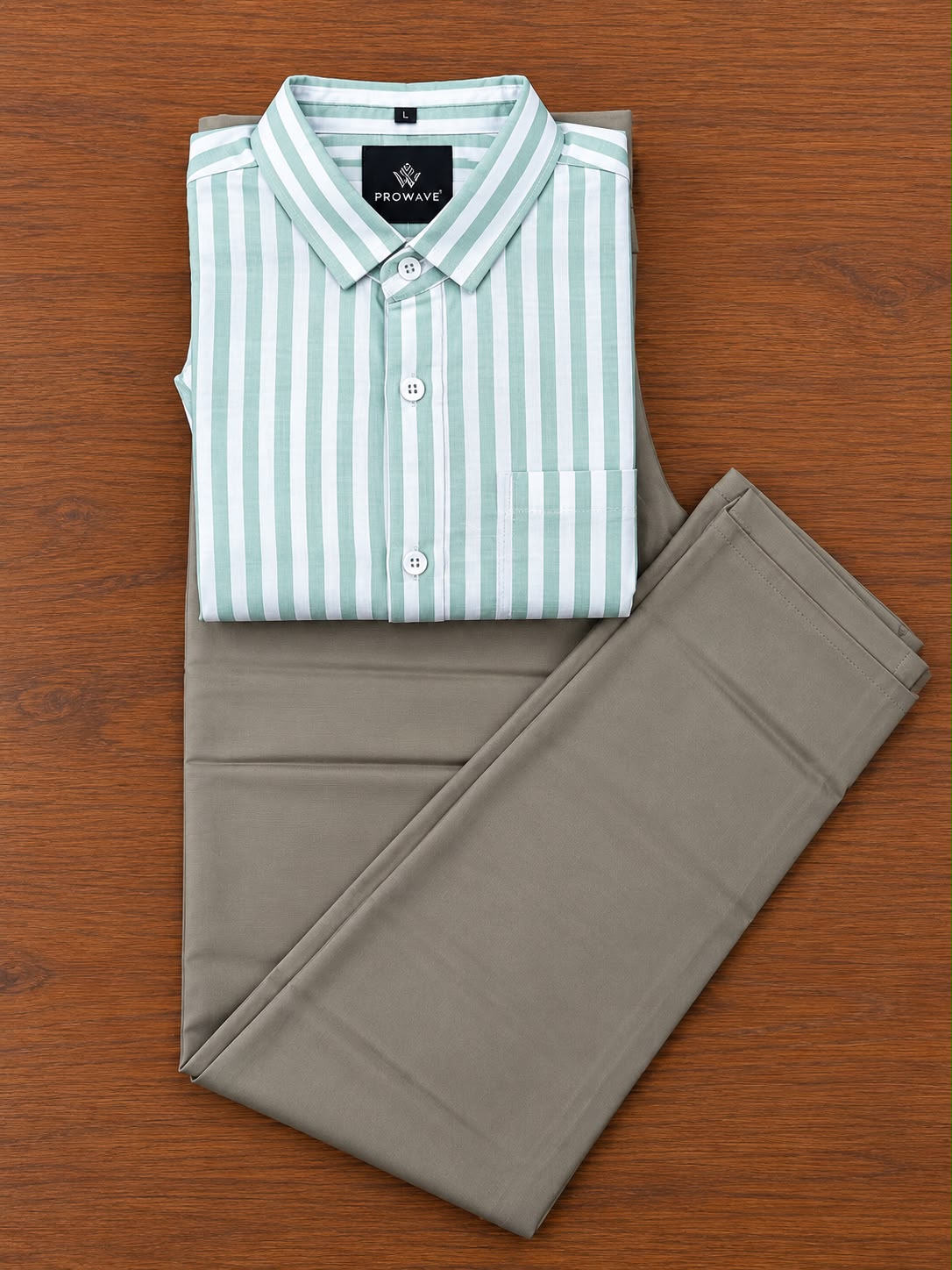 Men Pure Linen Stripes Shirt and Cotton Pant Combo Set | Casual & Party Wear