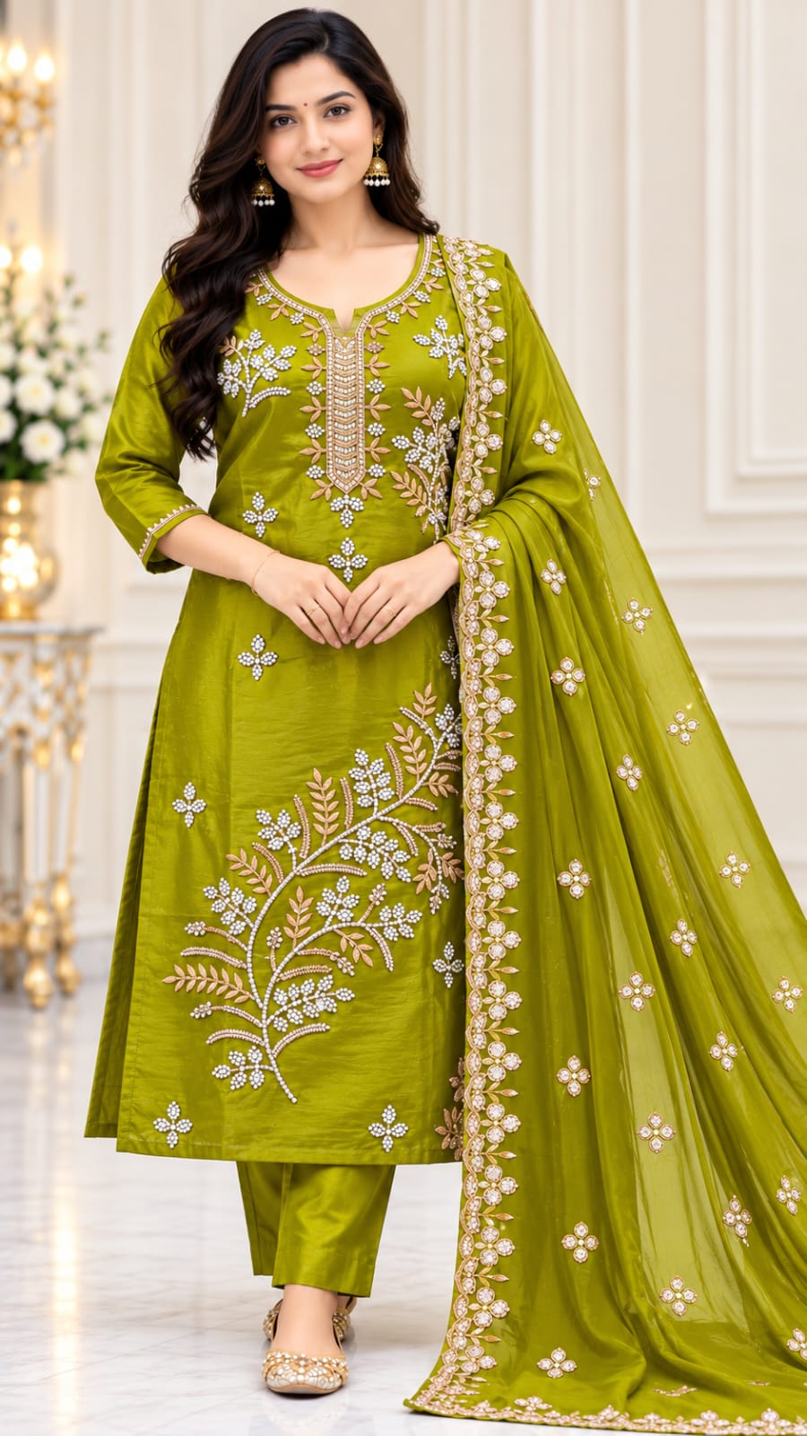 💃✨PREMIUM GLASS TISSUE EMBROIDERY WORK 3-PIECE SET✨💃