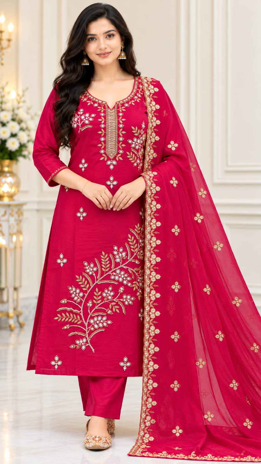 💃✨PREMIUM GLASS TISSUE EMBROIDERY WORK 3-PIECE SET✨💃
