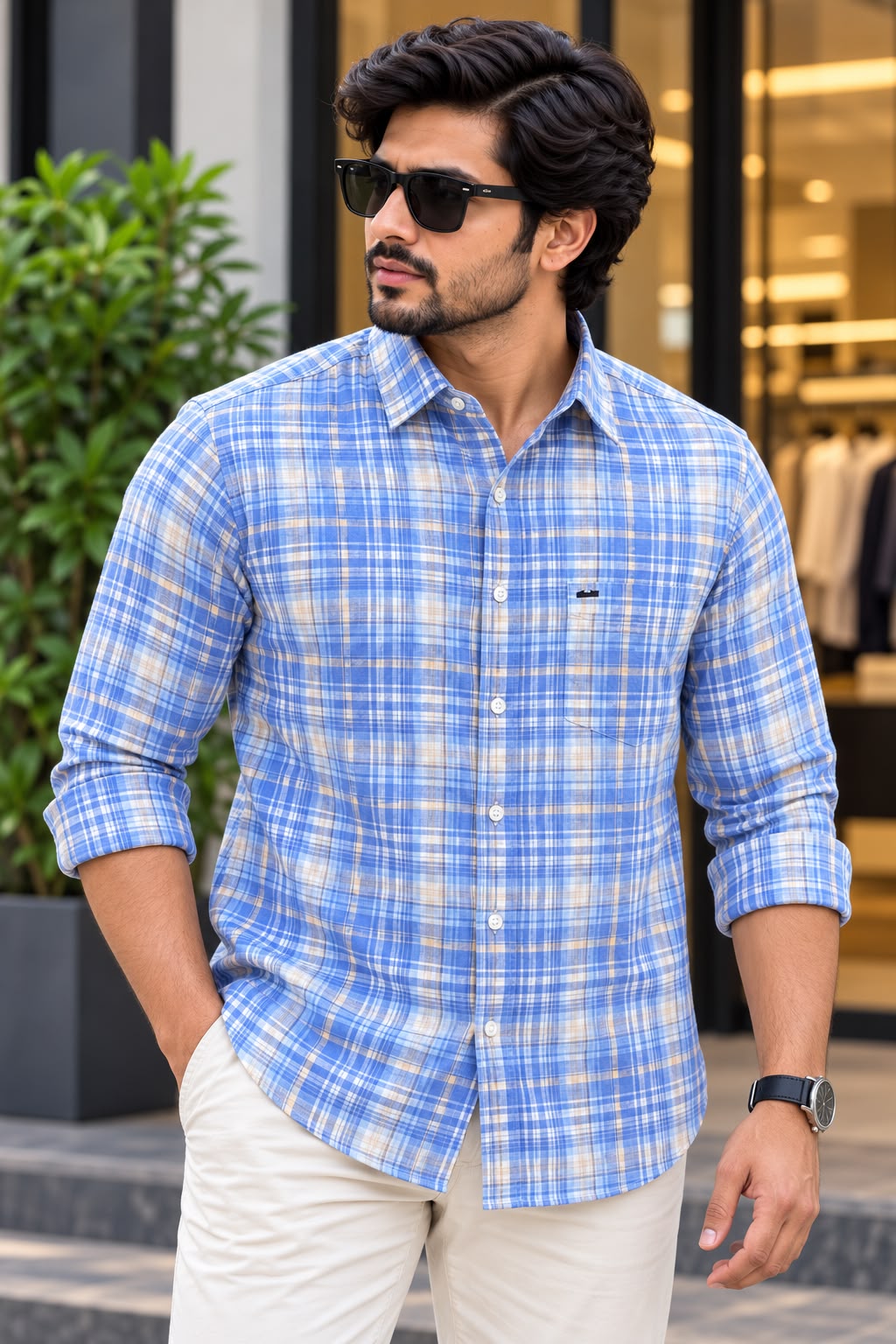 PREMIUM LINEN CHECKS SHIRTS