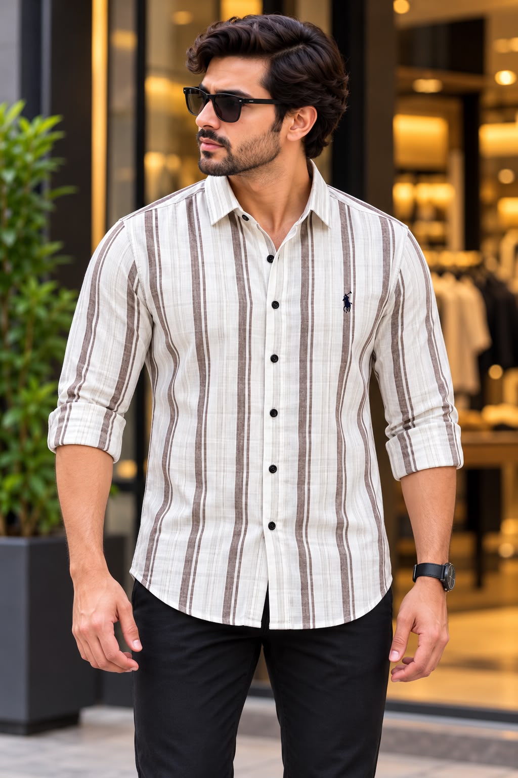 PREMIUM LINEN  STRIPE SHIRTS – 2 STYLISH DESIGNS