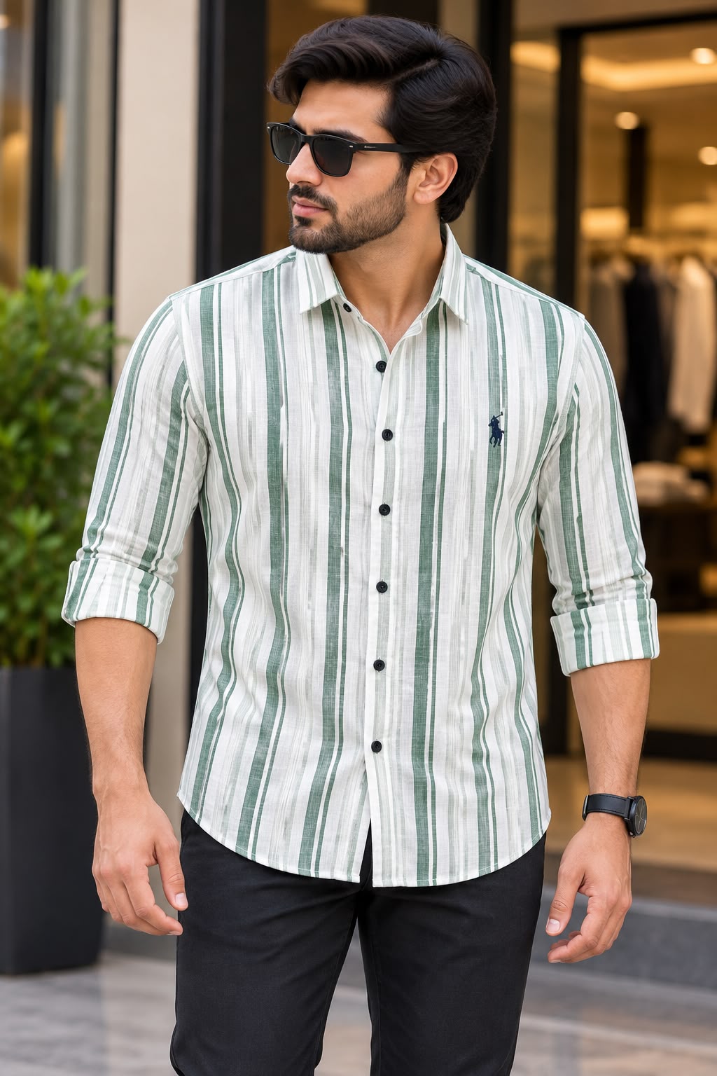 PREMIUM LINEN  STRIPE SHIRTS – 2 STYLISH DESIGNS