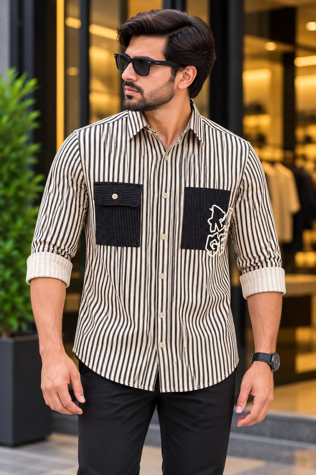 PREMIUM LINEN  STRIPE SHIRTS – 2 STYLISH DESIGNS