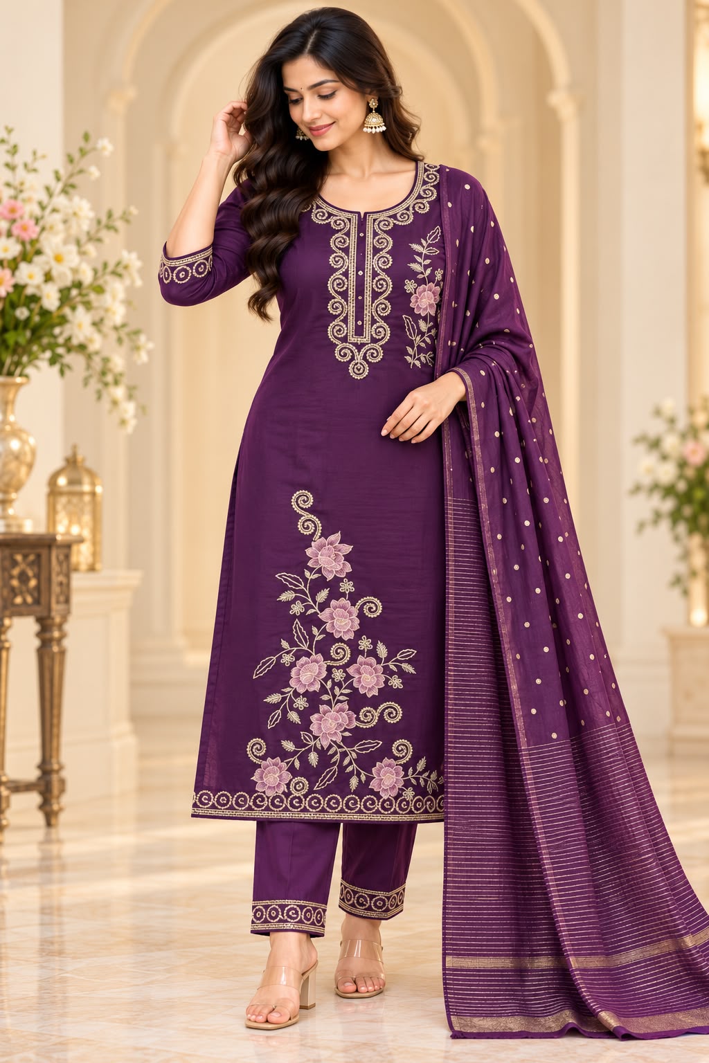 PREMIUM FLORAL GLASS TISSUE 3-PIECE SET