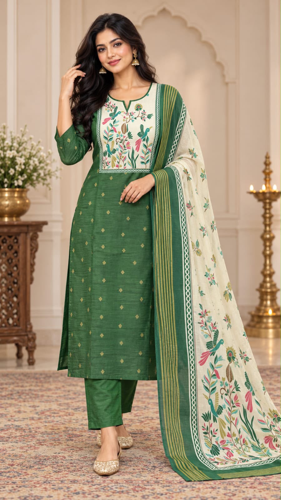 Trending Jamdani Floral 3-Piece Set