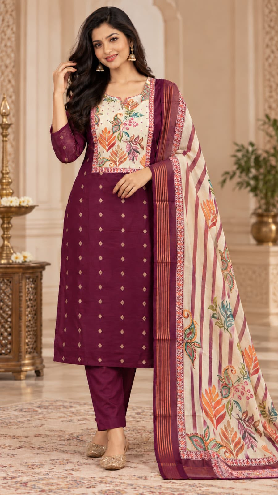 Trending Jamdani Floral 3-Piece Set