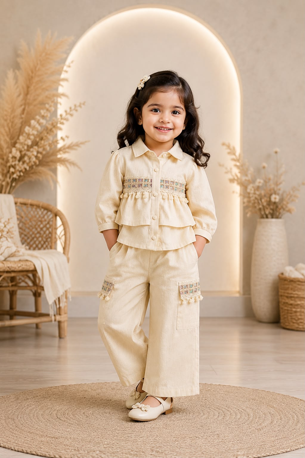 Girls Premium Cotton Co-Ord Set | Korean Western Style Outfit | Free Shipping 🚛 | 3-8 Years