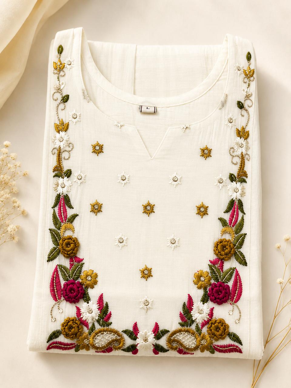 Luxury Party Wear Mul Chanderi 3-Piece Set (With Free Shipping)