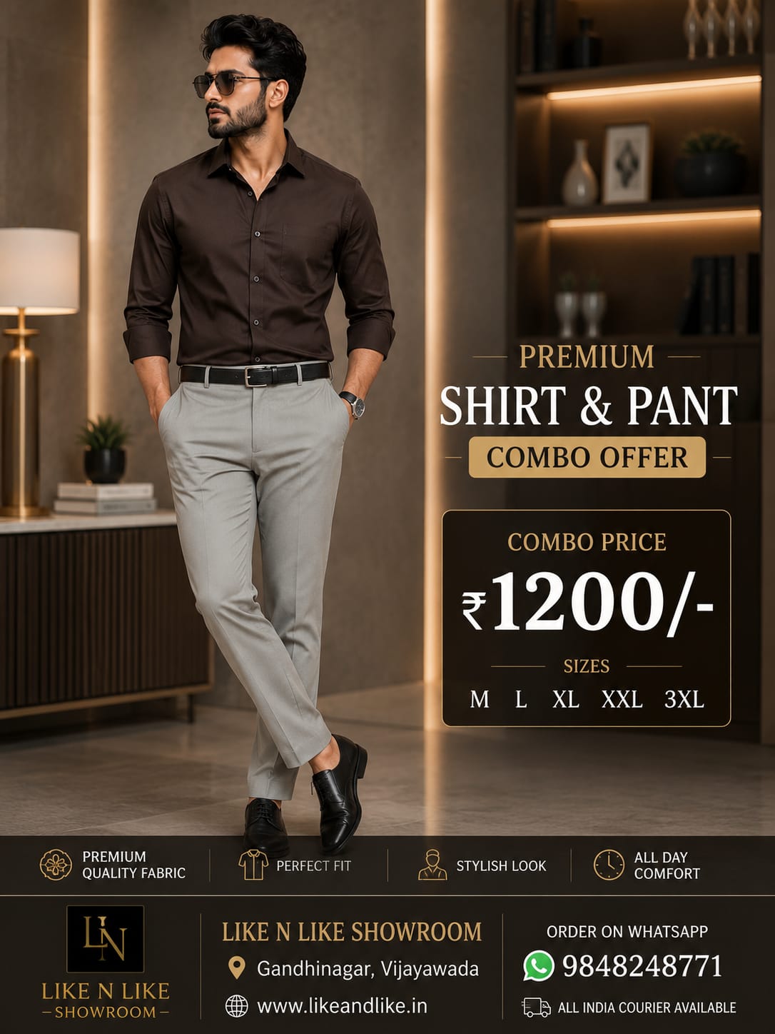 Mens Premium Formal Shirt+Trouser outfit combo offer