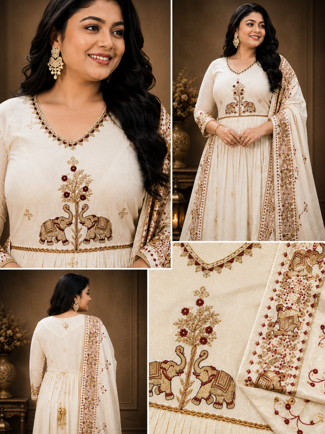 Festive Plus Size 3XL to 5XL Mal Cotton Anarkali Suit Set Like N Like Showroom Vijayawada