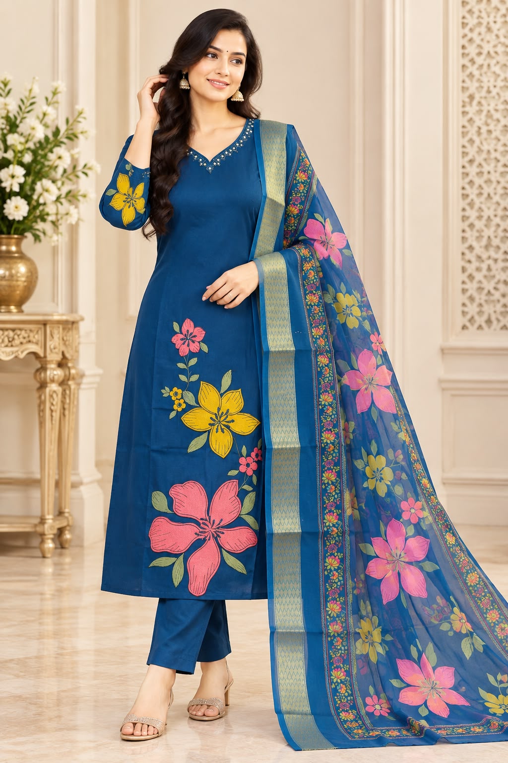 Premium Floral Soft Glass Tissue 3-Piece Set