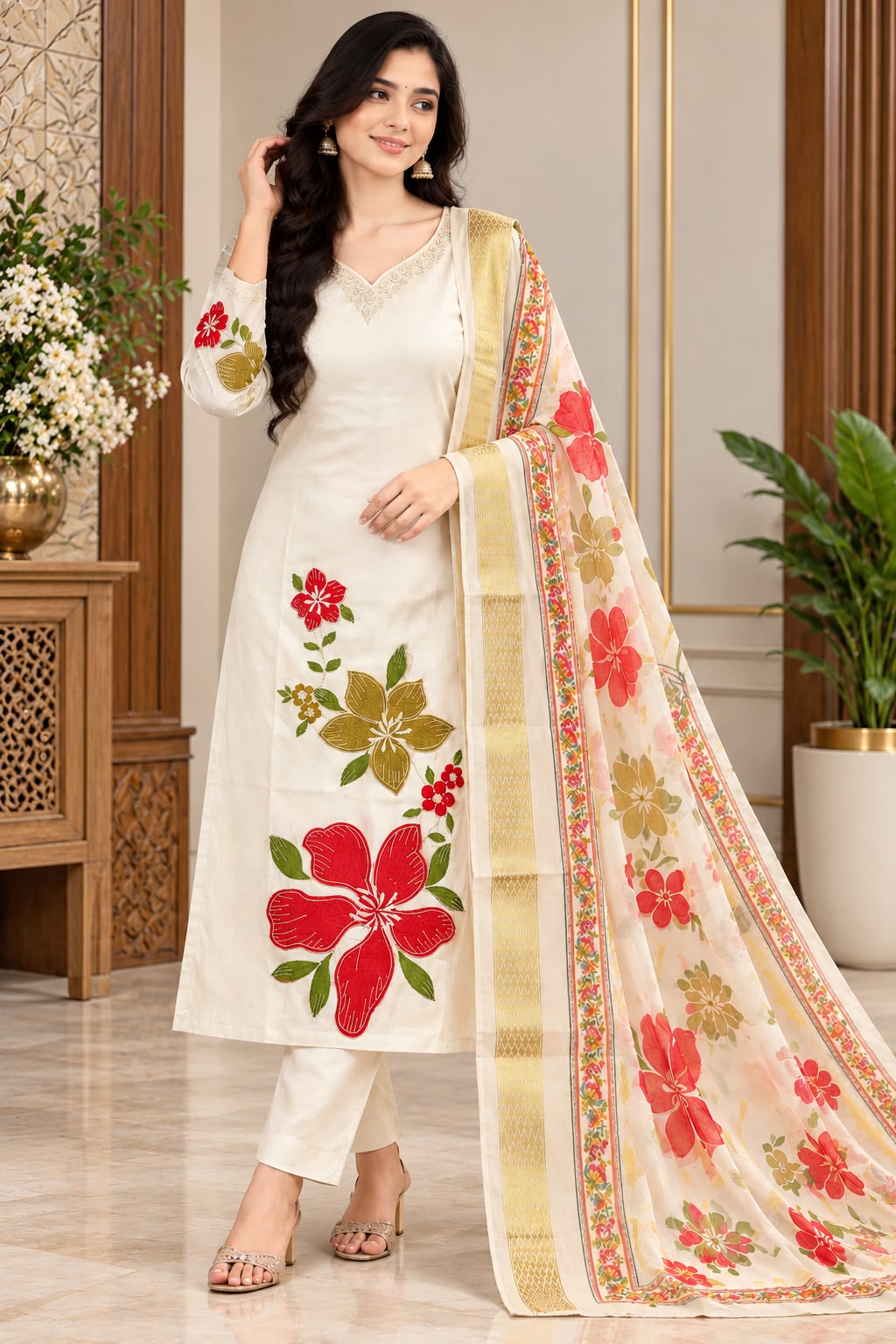 Premium Floral Soft Glass Tissue 3-Piece Set