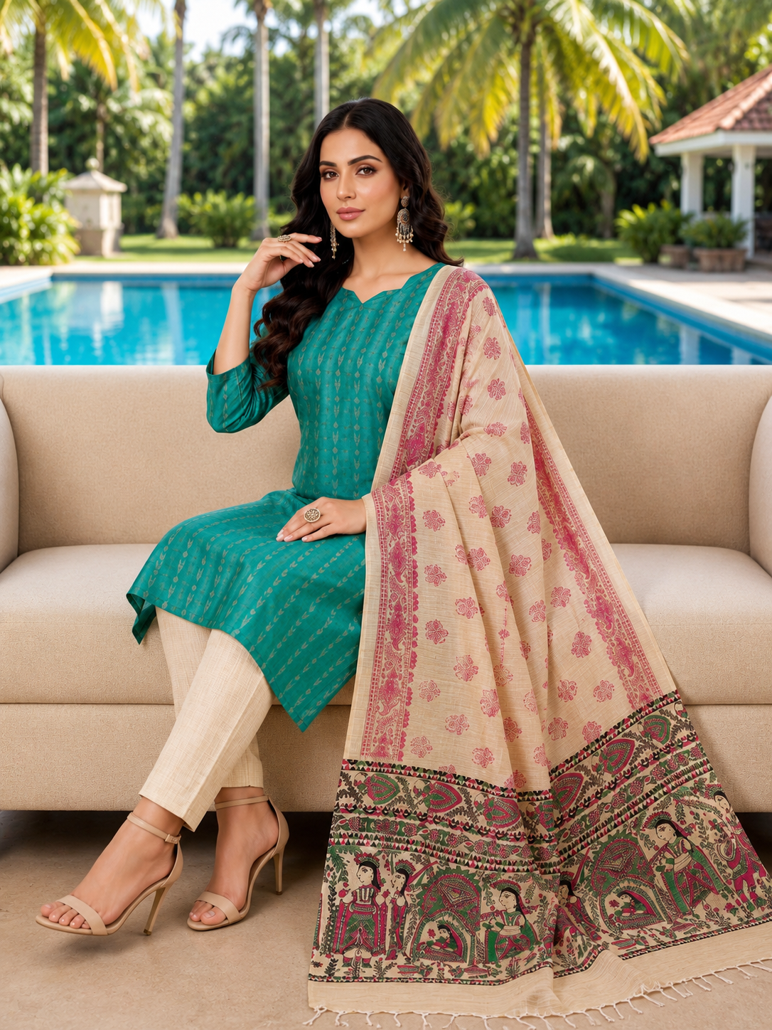 Handloom 3-Piece Suit Set with Functional Pocket & Art Dupatta @ ₹949/- | Free Shipping | Arrows