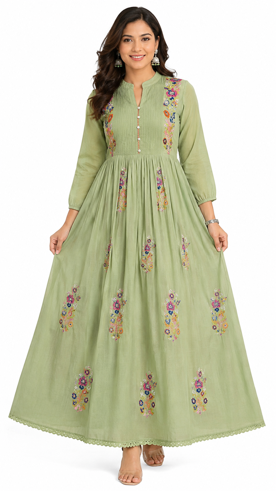 Mul Cotton Embroidery Frock - XXL Special 🏷️