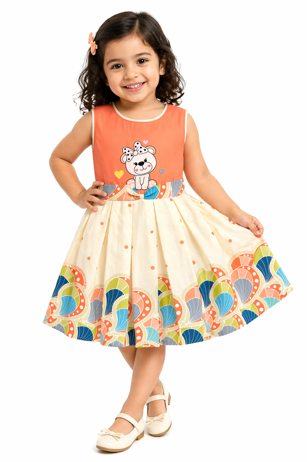 Teddy Design  Girls Frocks | 3 To 7 Years  | Girls