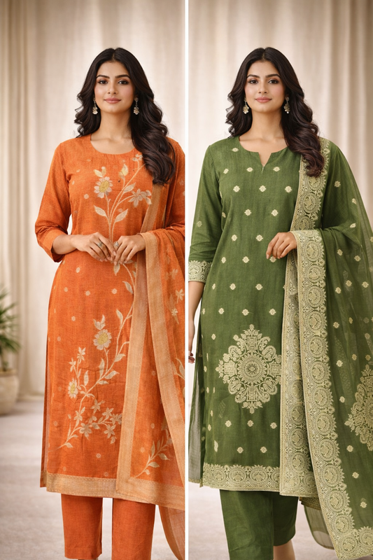 Elegant Pattu 3-Piece Set 🌟